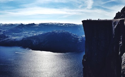 Gray Cliff Under Sunny Sky photo