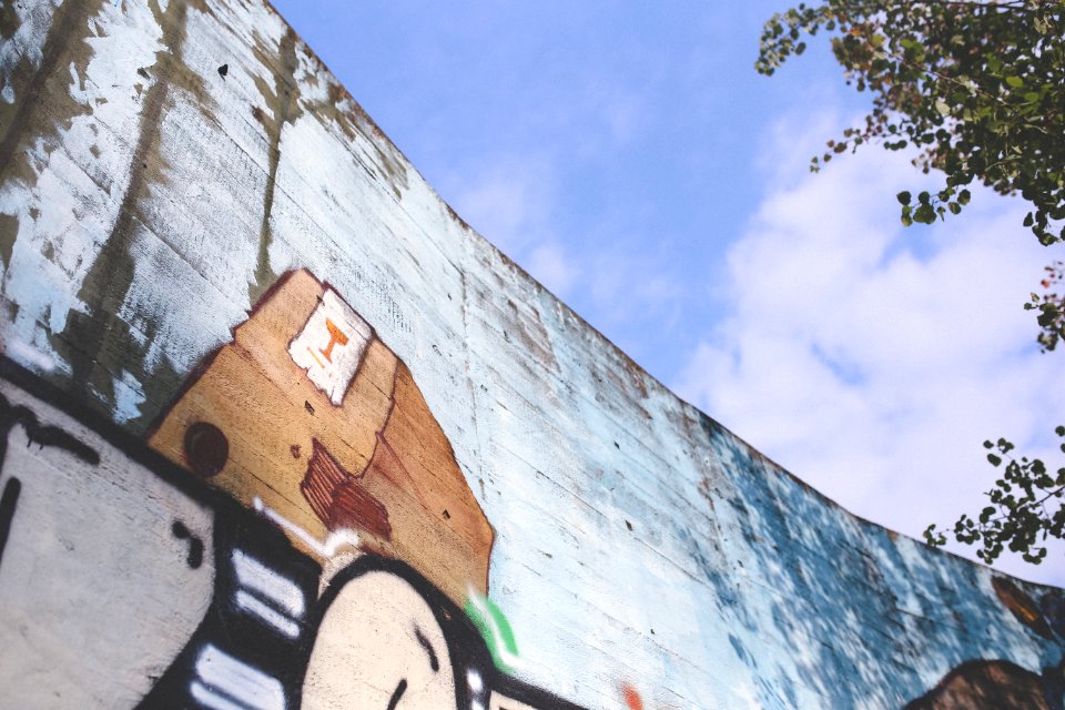 Street art and blue sky