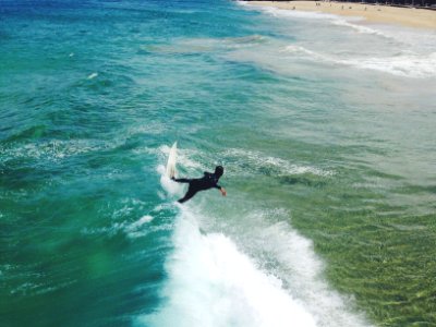 Person Surfing on Wave photo