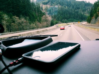 Iphone on Vehicle Dashboard photo