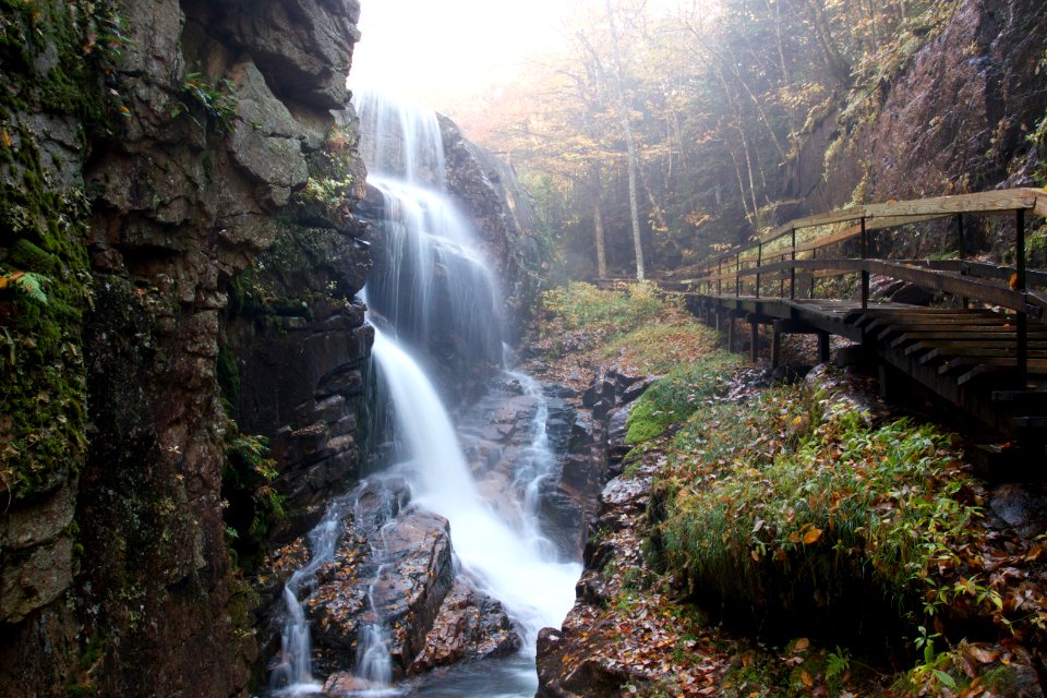 Waterfalls Beside Bridge photo