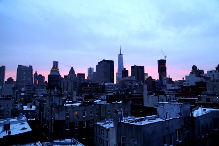 Photograph of City at Sunset photo