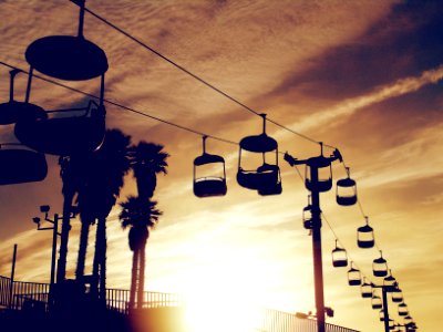 Silhouette of Cable Car photo