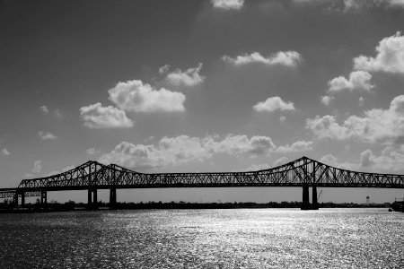 Silhouette Photography of Suspension Bridge photo