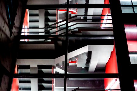 Free stock photo of gray, red, staircase photo