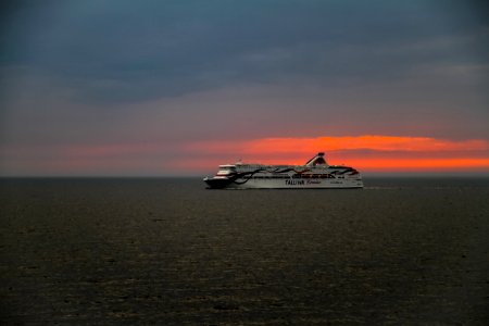 Free stock photo of ferry, sea, sunset photo