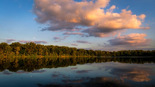 Free stock photo of clouds, forest, reflection