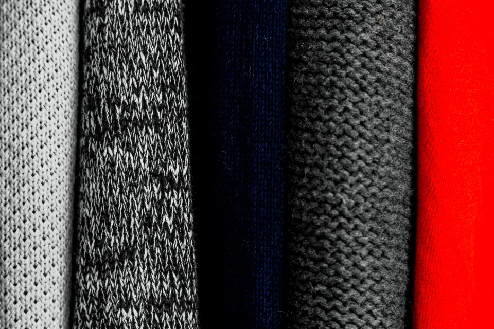 Assorted-color Knit Textiles photo