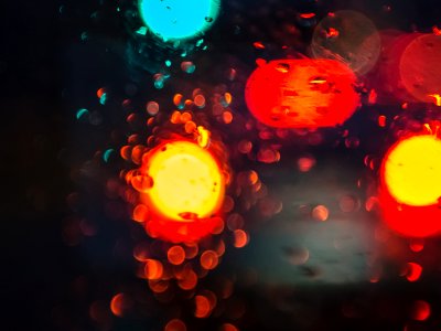 Red, Yellow, and Blue Bokeh Light photo