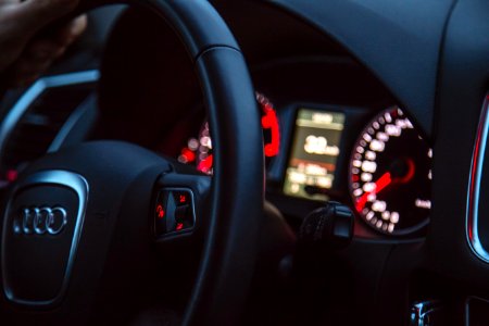 Black Audi Steering Wheel