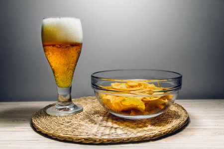 Clear Glass Bowl Filled With Chips photo