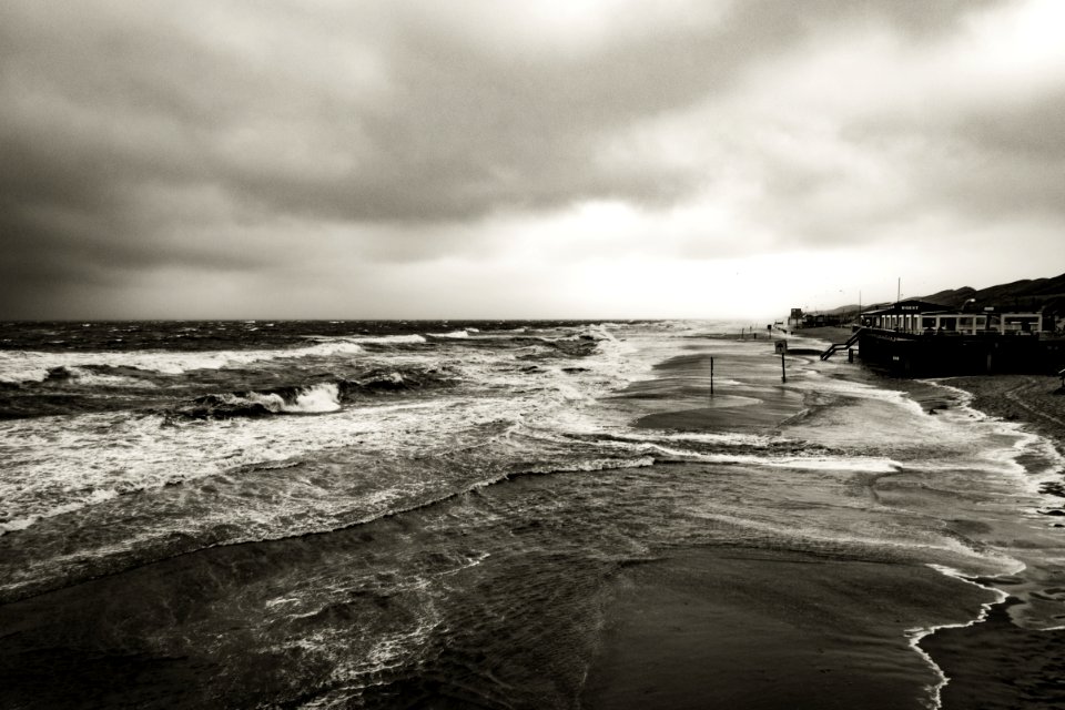 Free stock photo of black and white, cloudy, ocean photo