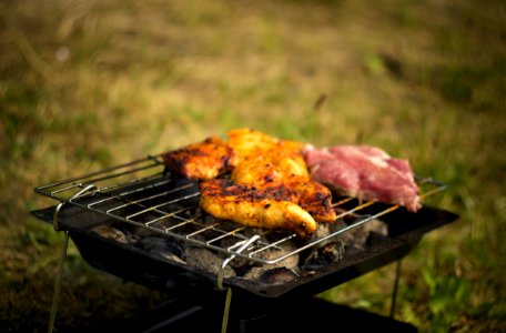 Grilled Meat on Grill photo
