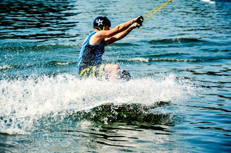 Man Playing Water Ski in Close-up Photography photo