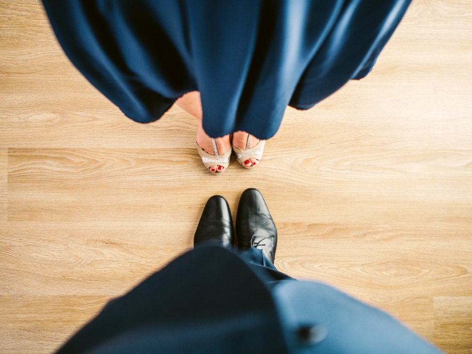 Man and Woman Standing in Front of Each Other photo