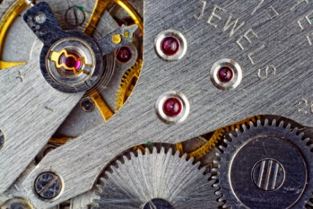 Silver-and-gold-colored Watch Gears