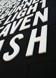 Black and white design lettering