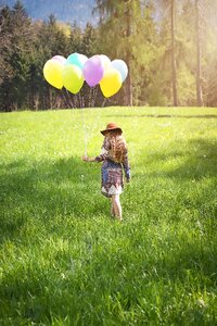 Long hair balloons nature photo