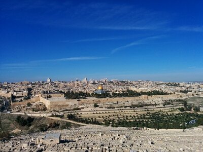 The mount of olives the esplanade of the temple the dome of the rock