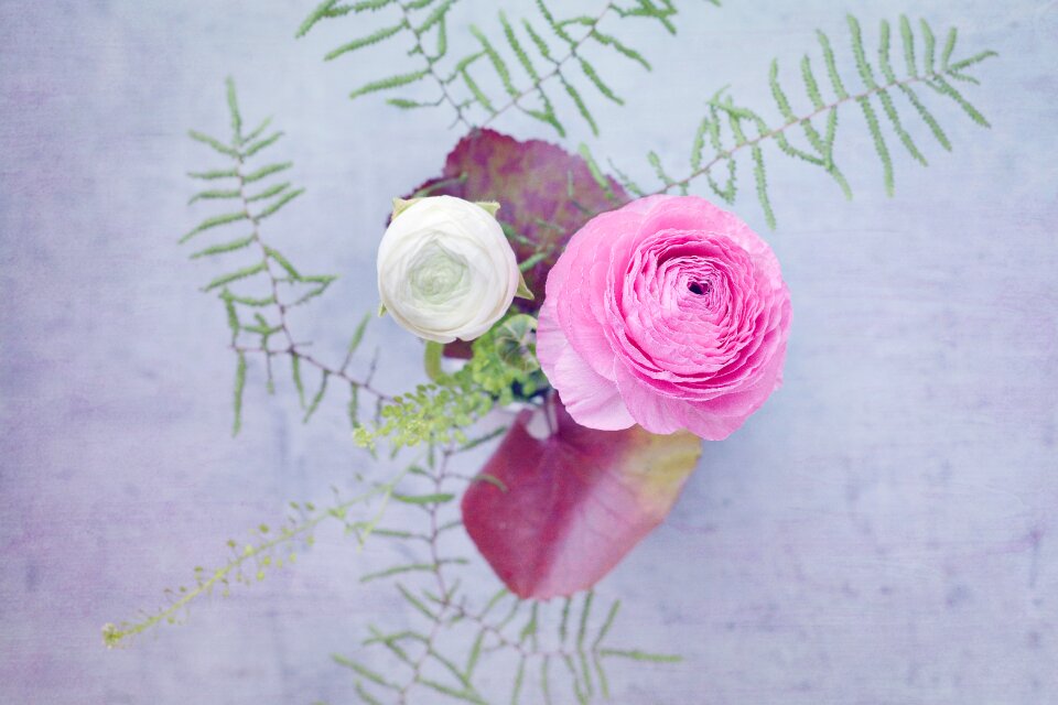 Flowers bouquet from above