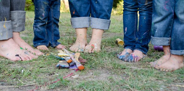 Kids paint paintbrushes