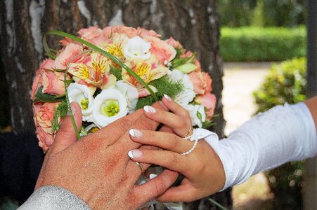 Stroll just married nature photo