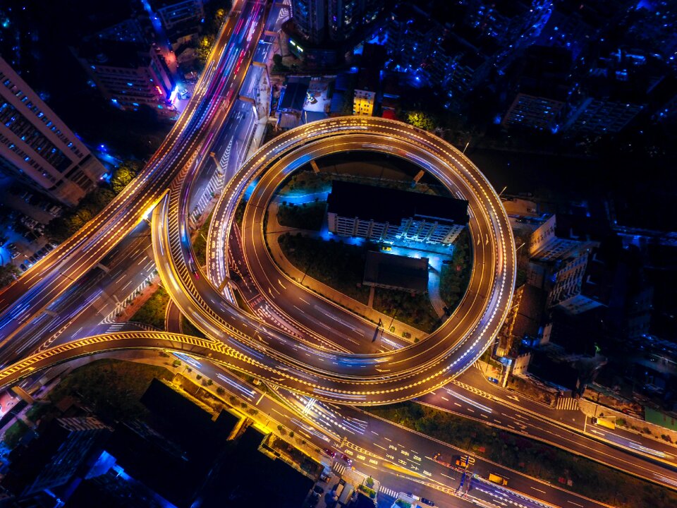 Circle highways top view