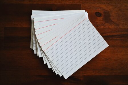 Flashcards cards paper photo