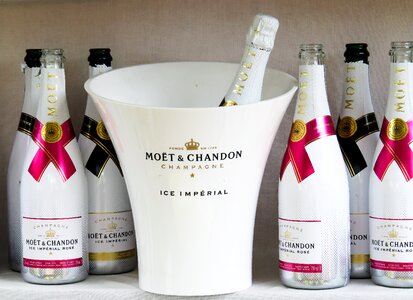 Bottles champagne glasses celebration photo