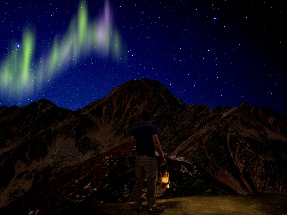 Landscape lantern sky