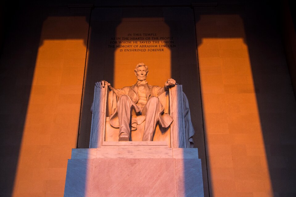 Morning sunrise patriotic landmark