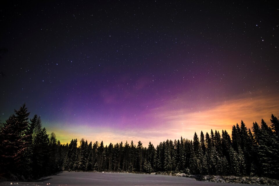 Aurora winter night