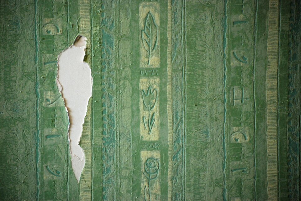 Hole wallpaper torn wallpaper