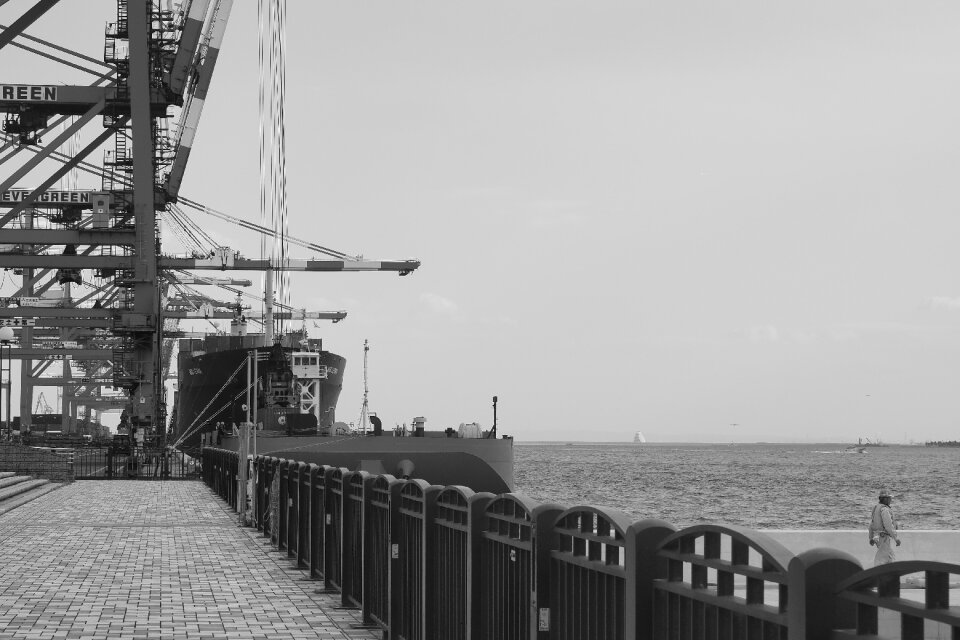 Container ship tokyo bay breakwater