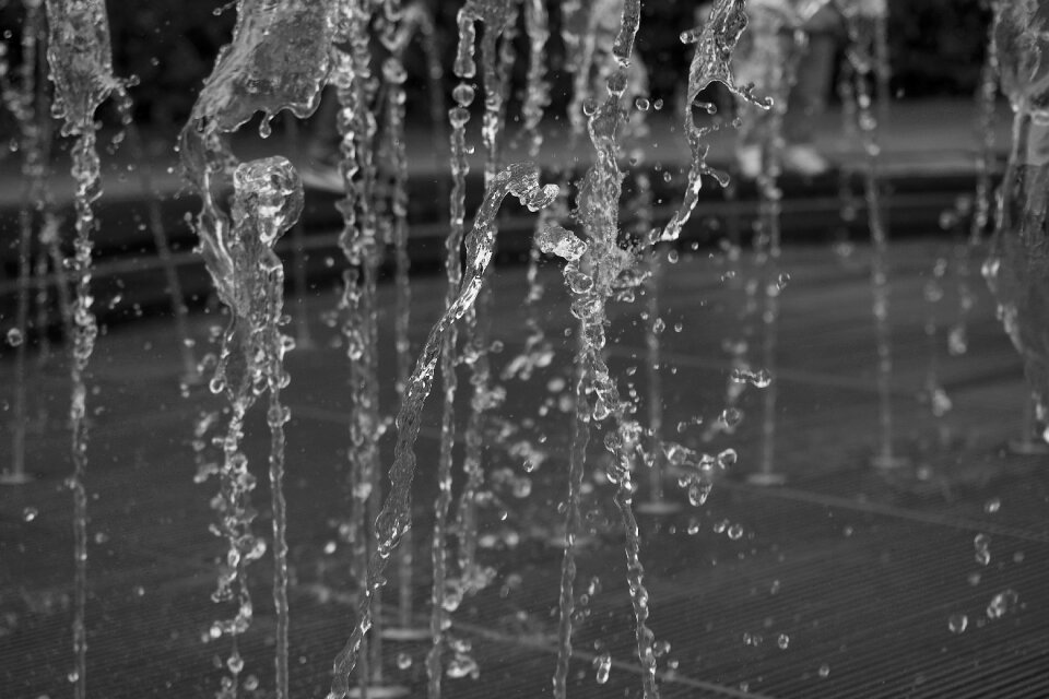 Fountain spray drop of water