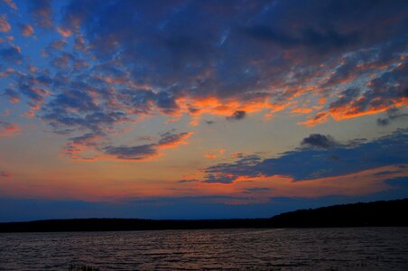 Lake water sunset