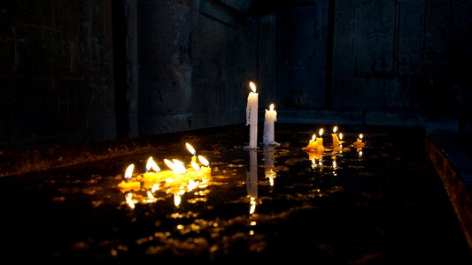 Prayer church sacrificial lights photo