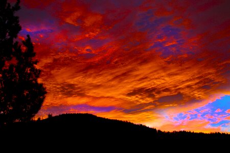 Sunset red sky mood photo