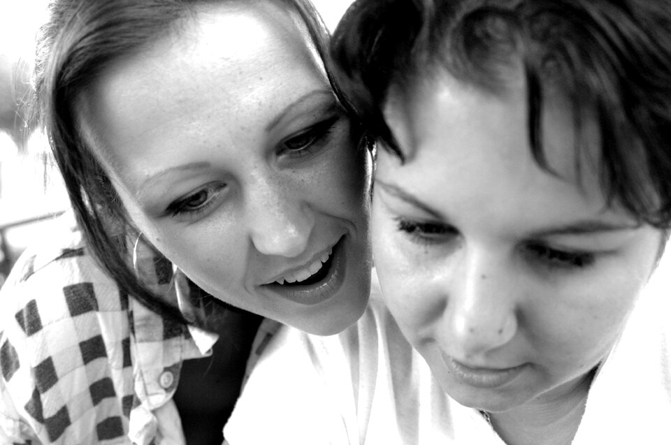Girls curiosity monochrome