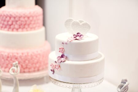Cake white cake pink cake photo