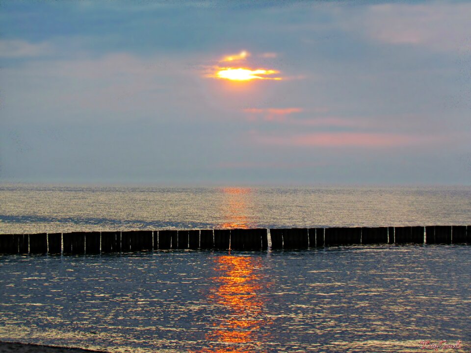 Beach the coast of the baltic sea sunset
