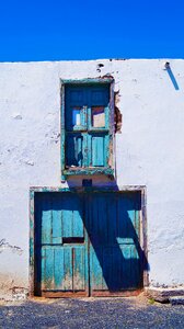 Blue sky french doors window