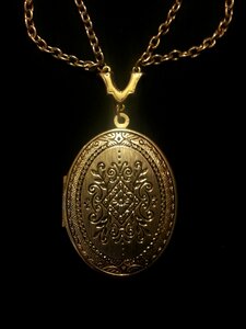 Locket gold black jewelry