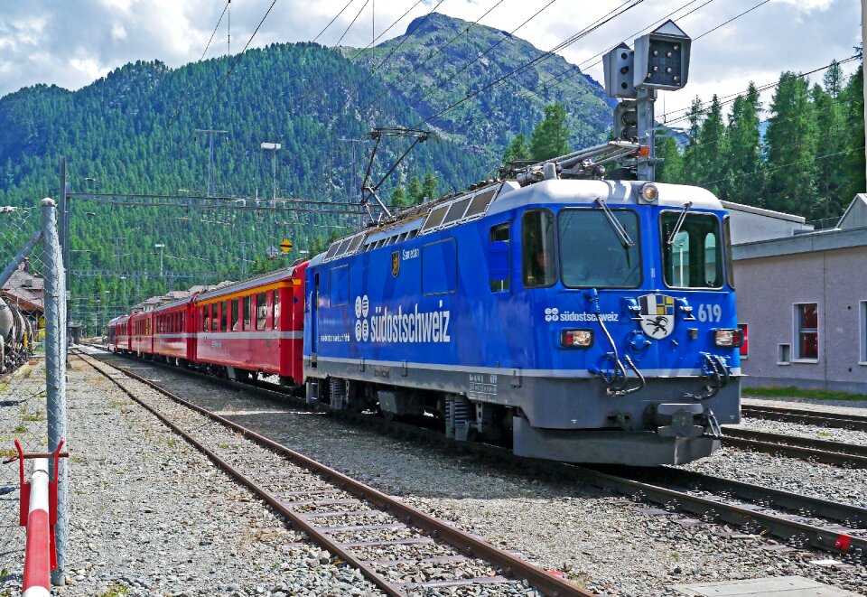 Switzerland regional train electric locomotive