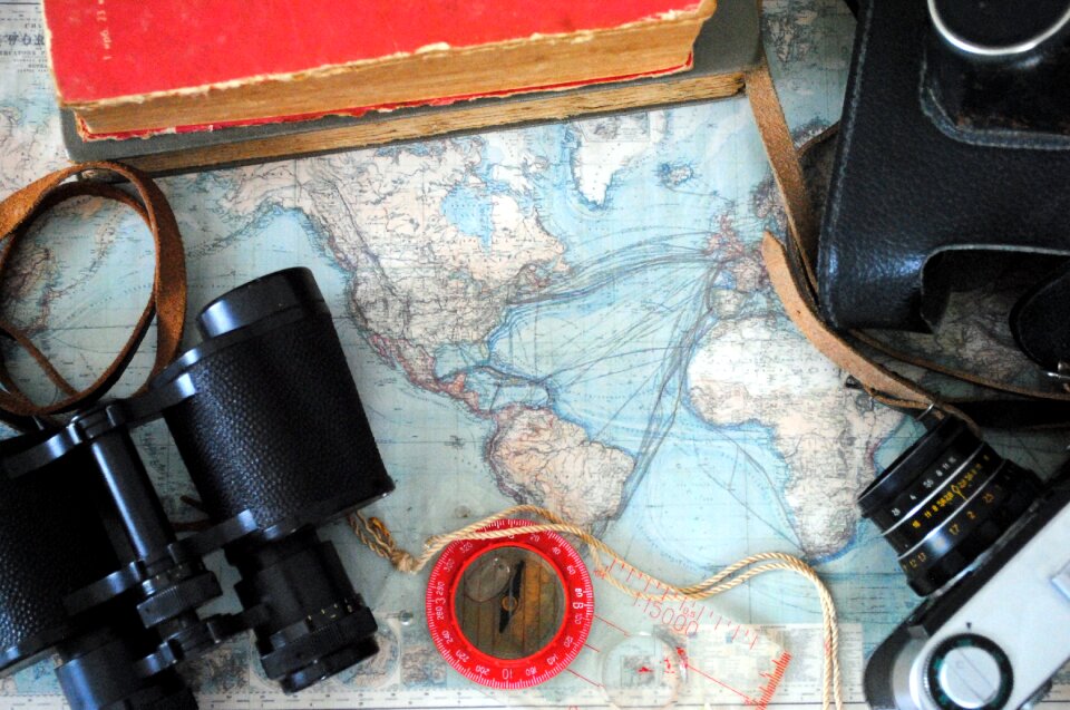 Compass books world map