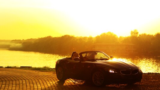 New bmw cabriolet sunset