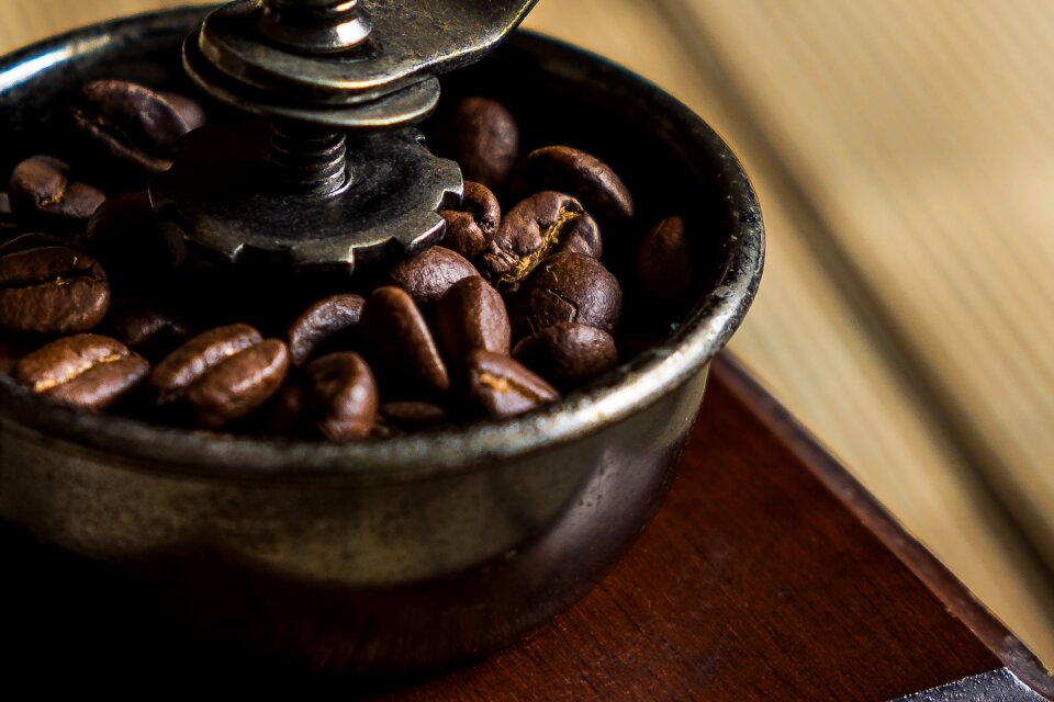 Brown coffee grains the drink