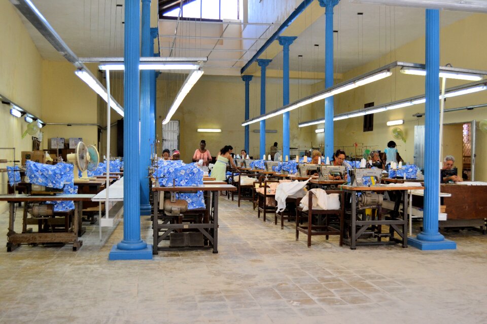 Sewing factory work clothing