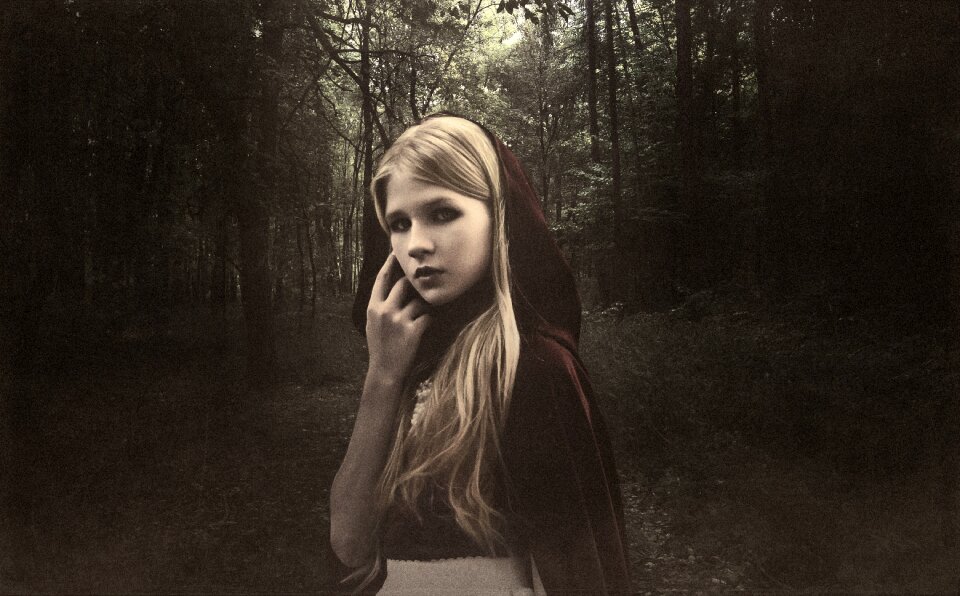 Blonde an old photo retro