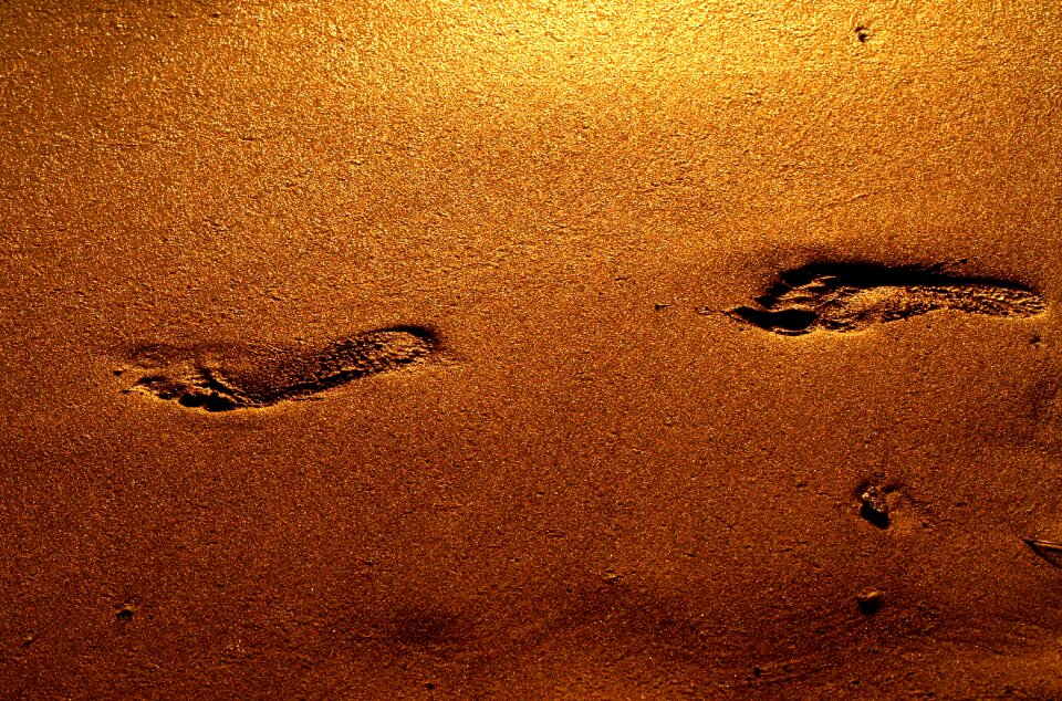 Footprints gold step